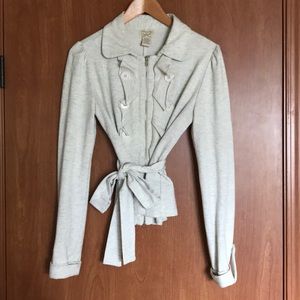 Jacket with Frills Buttons and Tie